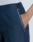 WIDE-LEG PULL-ON PANT IN DENIM LOOK