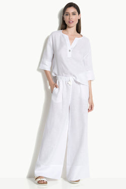 MARLENE WIDE LEG LINEN PANTS