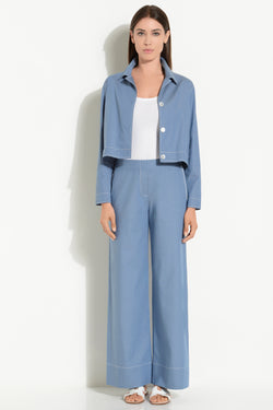 WIDE LEG HOSE IN DENIM LOOK